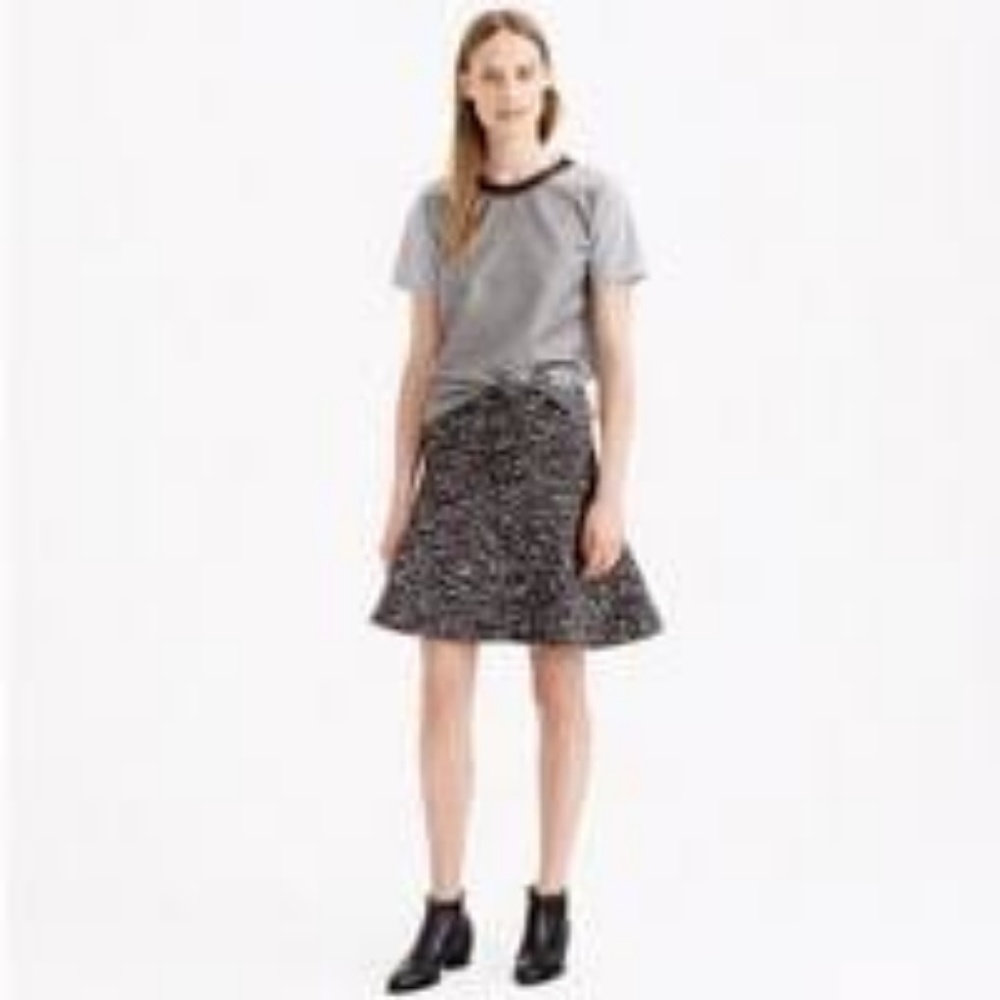 J. Crew Plaza Black/White Tweed Mini Skater